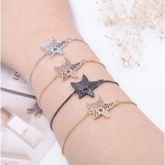 Cute Starfish Charm Rose Gold Bracelet