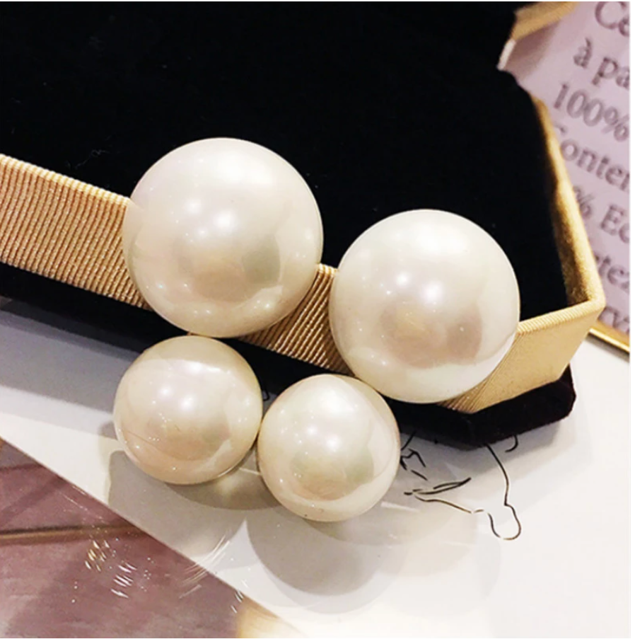 White Round Pearl Retro Vintage Style Button Women's Earrings Coco Chic Blogger